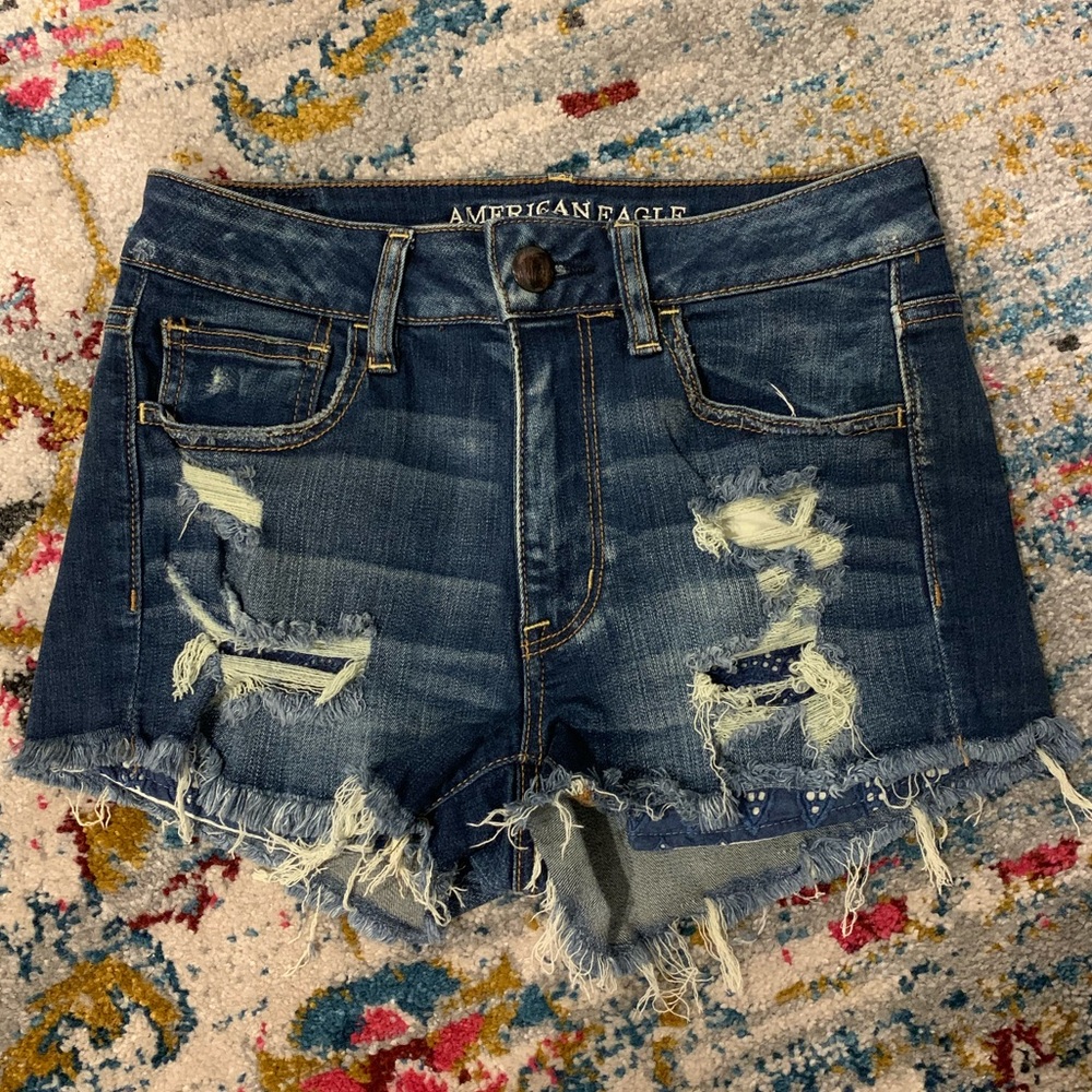 American Eagle Hi-rise shortie Jean shorts